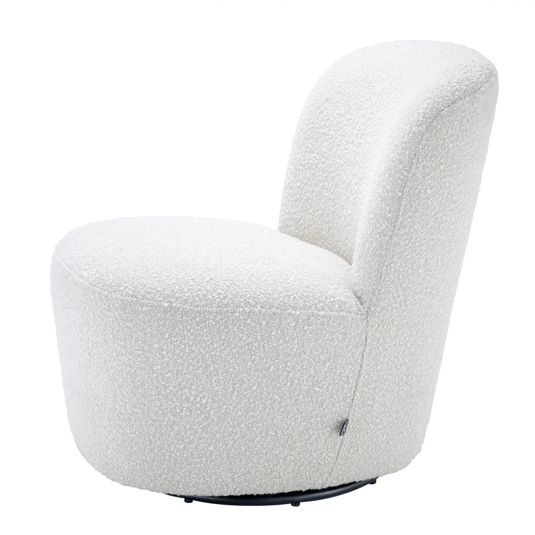 White Boucle Chair Hazel Swivel Chair, Natural Boucle in