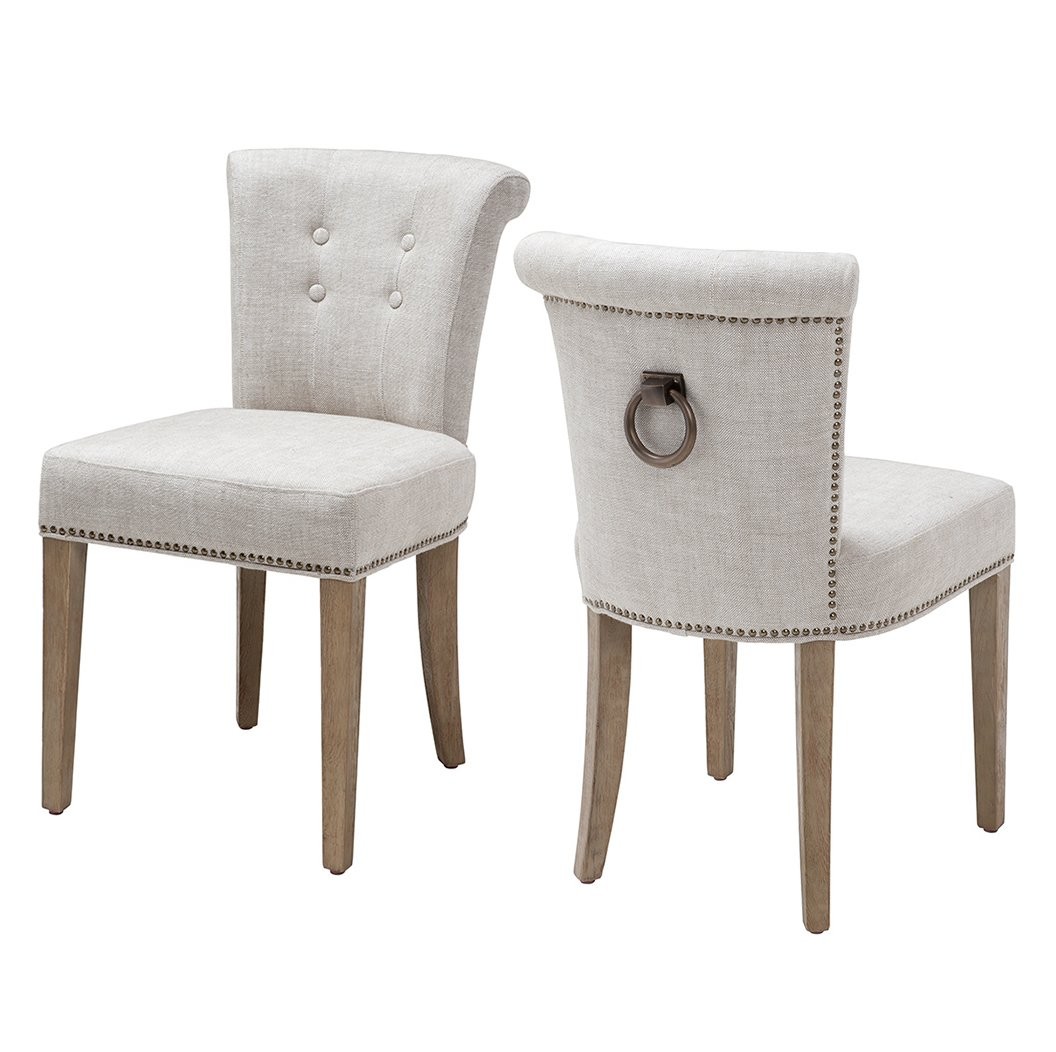 Key Largo Off White Linen Dining Chair | SHOP NOW