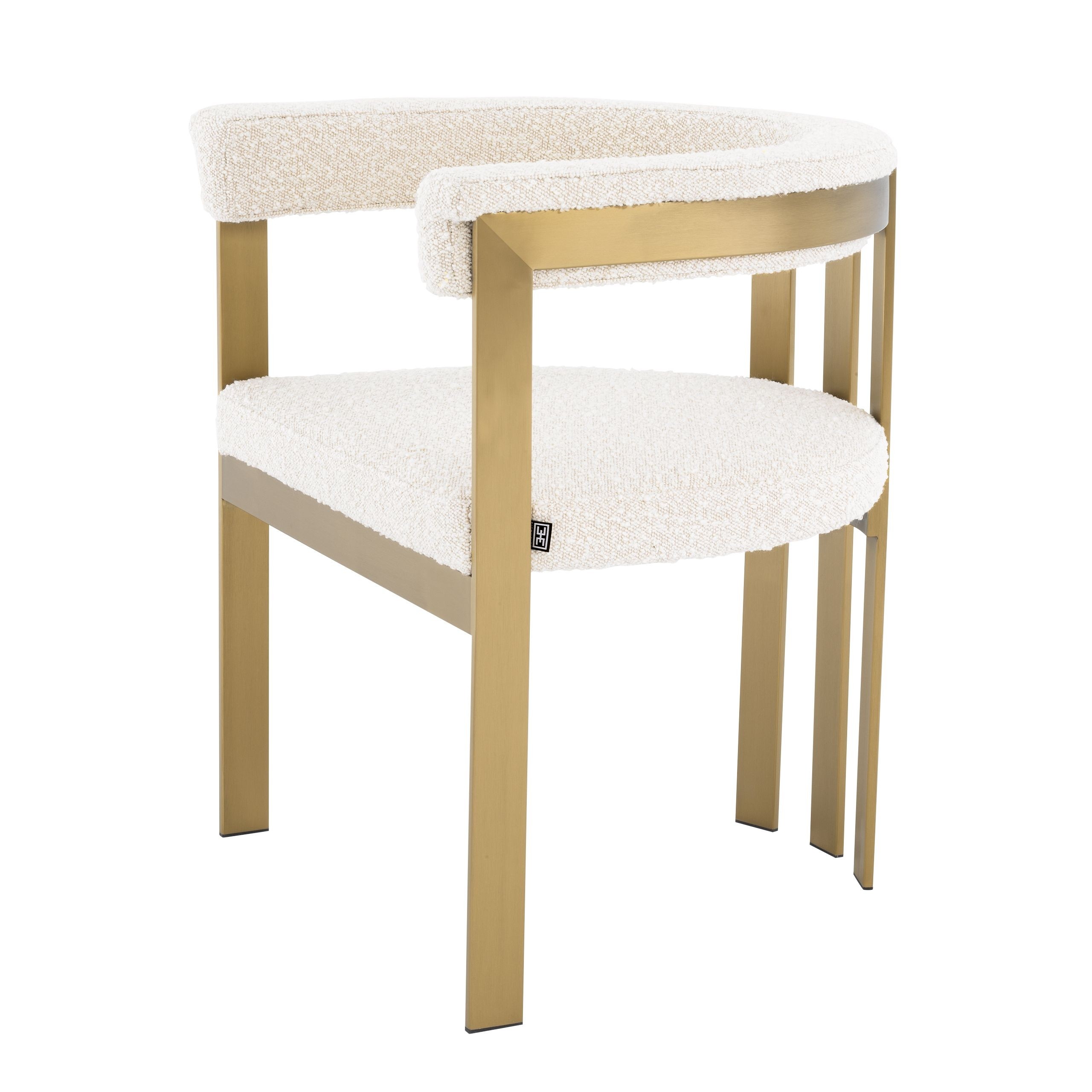 Clubhouse Boucle Cream & Brass Dining Chair SHOP NOW