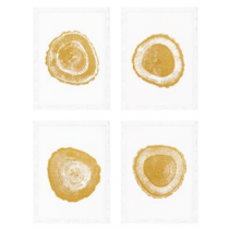 Gold Foil: Tree Rings Set of 4 Prints